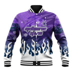 Personalized Melbourne Storm Baseball Jacket Y2K Grunge Aesthetic With Cyber Flames and Starburst Graphics