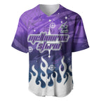 Personalized Melbourne Storm Baseball Jersey Y2K Grunge Aesthetic With Cyber Flames and Starburst Graphics