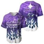 Personalized Melbourne Storm Baseball Jersey Y2K Grunge Aesthetic With Cyber Flames and Starburst Graphics
