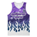 Personalized Melbourne Storm Basketball Jersey Y2K Grunge Aesthetic With Cyber Flames and Starburst Graphics