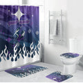 Personalized Melbourne Storm Bathroom Set Y2K Grunge Aesthetic With Cyber Flames and Starburst Graphics