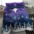 Personalized Melbourne Storm Bedding Set Y2K Grunge Aesthetic With Cyber Flames and Starburst Graphics