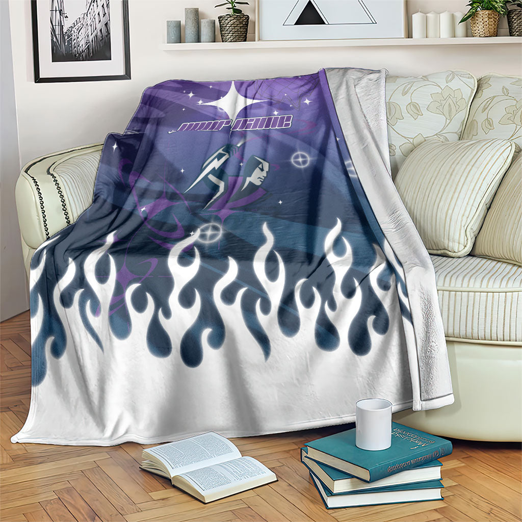 Personalized Melbourne Storm Blanket Y2K Grunge Aesthetic With Cyber Flames and Starburst Graphics