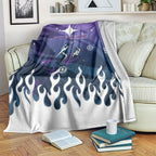 Personalized Melbourne Storm Blanket Y2K Grunge Aesthetic With Cyber Flames and Starburst Graphics