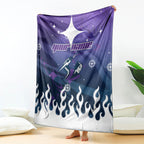 Personalized Melbourne Storm Blanket Y2K Grunge Aesthetic With Cyber Flames and Starburst Graphics