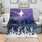 Personalized Melbourne Storm Blanket Y2K Grunge Aesthetic With Cyber Flames and Starburst Graphics