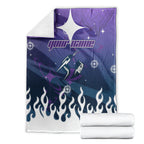 Personalized Melbourne Storm Blanket Y2K Grunge Aesthetic With Cyber Flames and Starburst Graphics