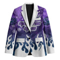 Personalized Melbourne Storm Blazer Y2K Grunge Aesthetic With Cyber Flames and Starburst Graphics