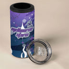 Personalized Melbourne Storm 4 in 1 Can Cooler Tumbler Y2K Grunge Aesthetic With Cyber Flames and Starburst Graphics