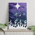 Personalized Melbourne Storm Canvas Wall Art Y2K Grunge Aesthetic With Cyber Flames and Starburst Graphics