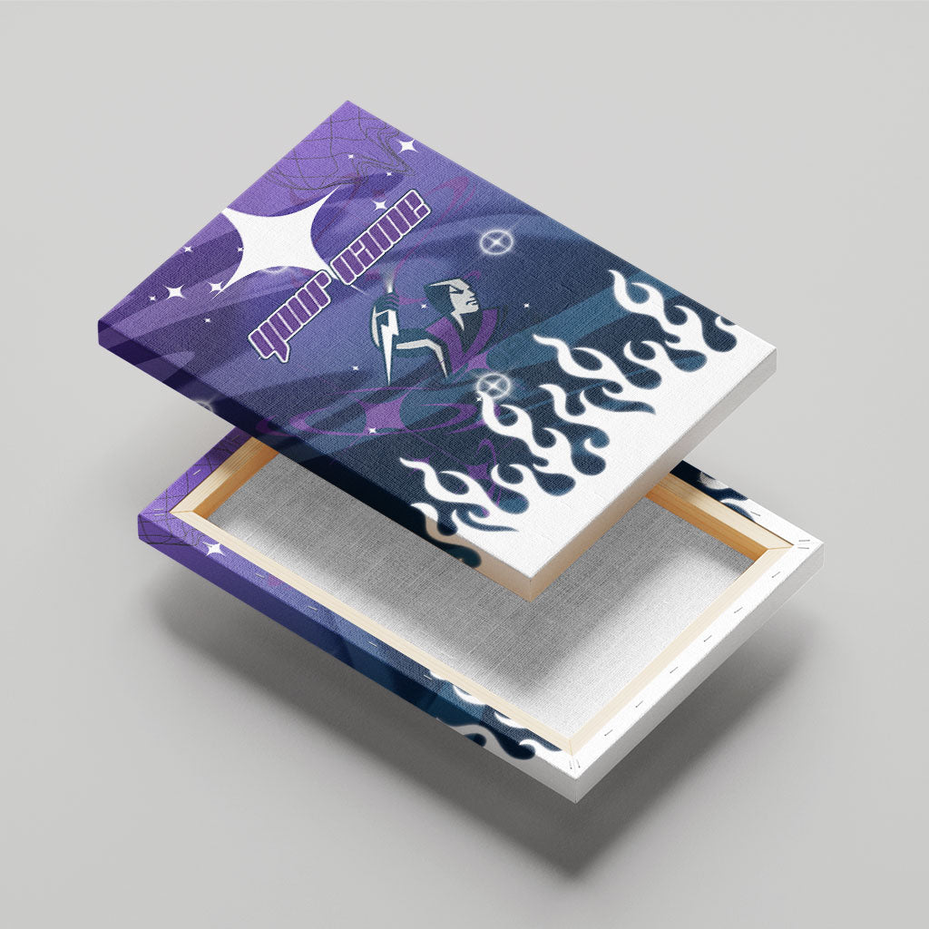 Personalized Melbourne Storm Canvas Wall Art Y2K Grunge Aesthetic With Cyber Flames and Starburst Graphics