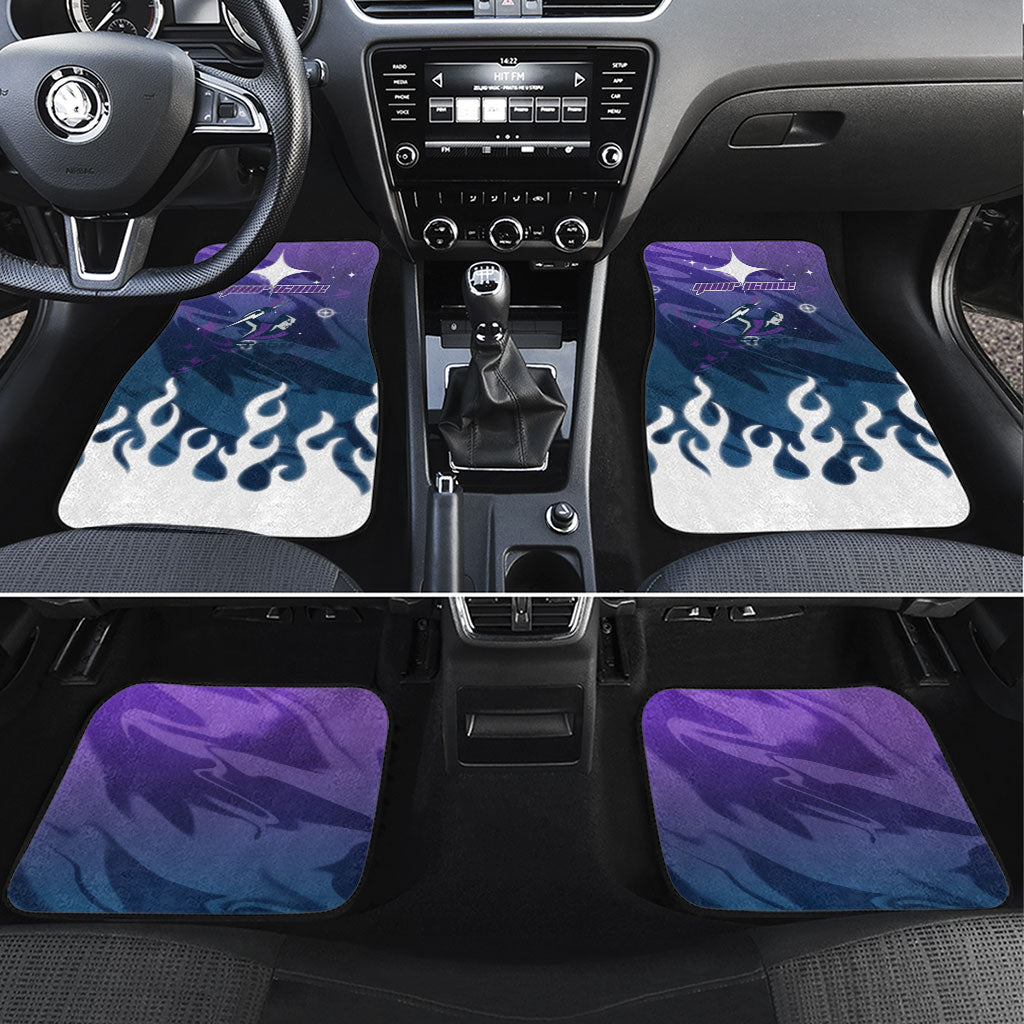 Personalized Melbourne Storm Car Mats Y2K Grunge Aesthetic With Cyber Flames and Starburst Graphics