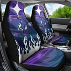 Personalized Melbourne Storm Car Seat Cover Y2K Grunge Aesthetic With Cyber Flames and Starburst Graphics