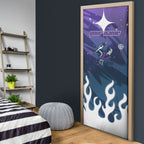 Personalized Melbourne Storm Door Cover Y2K Grunge Aesthetic With Cyber Flames and Starburst Graphics