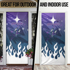 Personalized Melbourne Storm Door Cover Y2K Grunge Aesthetic With Cyber Flames and Starburst Graphics