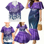 Personalized Melbourne Storm Family Matching Mermaid Dress and Hawaiian Shirt Y2K Grunge Aesthetic With Cyber Flames and Starburst Graphics