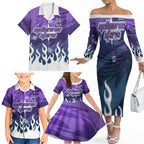 Personalized Melbourne Storm Family Matching Off The Shoulder Long Sleeve Dress and Hawaiian Shirt Y2K Grunge Aesthetic With Cyber Flames and Starburst Graphics