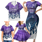 Personalized Melbourne Storm Family Matching Short Sleeve Bodycon Dress and Hawaiian Shirt Y2K Grunge Aesthetic With Cyber Flames and Starburst Graphics
