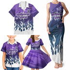 Personalized Melbourne Storm Family Matching Tank Maxi Dress and Hawaiian Shirt Y2K Grunge Aesthetic With Cyber Flames and Starburst Graphics