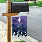 Personalized Melbourne Storm Garden Flag Y2K Grunge Aesthetic With Cyber Flames and Starburst Graphics