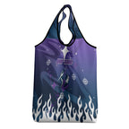 Personalized Melbourne Storm Grocery Bag Y2K Grunge Aesthetic With Cyber Flames and Starburst Graphics
