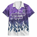 Personalized Melbourne Storm Hawaiian Shirt Y2K Grunge Aesthetic With Cyber Flames and Starburst Graphics