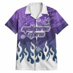 Personalized Melbourne Storm Hawaiian Shirt Y2K Grunge Aesthetic With Cyber Flames and Starburst Graphics