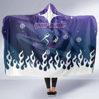 Personalized Melbourne Storm Hooded Blanket Y2K Grunge Aesthetic With Cyber Flames and Starburst Graphics