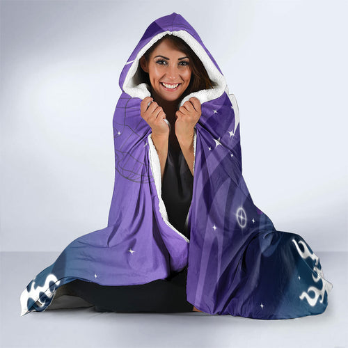 Personalized Melbourne Storm Hooded Blanket Y2K Grunge Aesthetic With Cyber Flames and Starburst Graphics