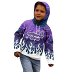 Personalized Melbourne Storm Kid Hoodie Y2K Grunge Aesthetic With Cyber Flames and Starburst Graphics
