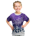 Personalized Melbourne Storm Kid T Shirt Y2K Grunge Aesthetic With Cyber Flames and Starburst Graphics