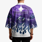 Personalized Melbourne Storm Kimono Y2K Grunge Aesthetic With Cyber Flames and Starburst Graphics