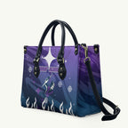 Personalized Melbourne Storm Leather Bag Y2K Grunge Aesthetic With Cyber Flames and Starburst Graphics