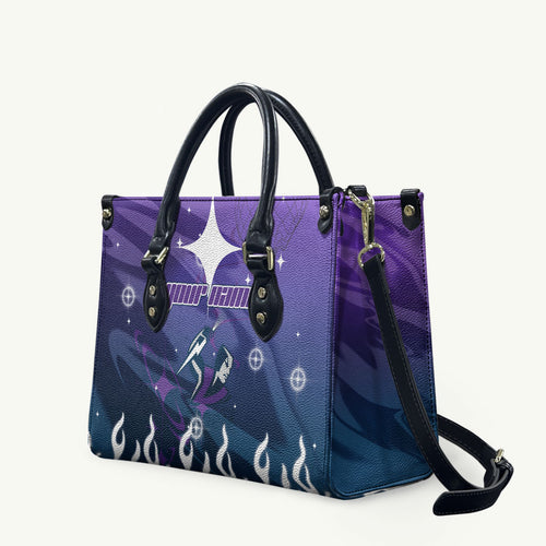 Personalized Melbourne Storm Leather Bag Y2K Grunge Aesthetic With Cyber Flames and Starburst Graphics