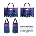 Personalized Melbourne Storm Leather Bag Y2K Grunge Aesthetic With Cyber Flames and Starburst Graphics