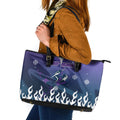 Personalized Melbourne Storm Leather Tote Bag Y2K Grunge Aesthetic With Cyber Flames and Starburst Graphics