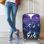 Personalized Melbourne Storm Luggage Cover Y2K Grunge Aesthetic With Cyber Flames and Starburst Graphics