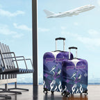 Personalized Melbourne Storm Luggage Cover Y2K Grunge Aesthetic With Cyber Flames and Starburst Graphics