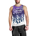 Personalized Melbourne Storm Men Tank Top Y2K Grunge Aesthetic With Cyber Flames and Starburst Graphics
