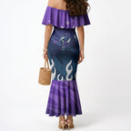 Personalized Melbourne Storm Mermaid Dress Y2K Grunge Aesthetic With Cyber Flames and Starburst Graphics