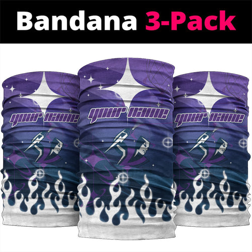 Personalized Melbourne Storm Neck Gaiter Y2K Grunge Aesthetic With Cyber Flames and Starburst Graphics