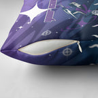 Personalized Melbourne Storm Pillow Cover Y2K Grunge Aesthetic With Cyber Flames and Starburst Graphics