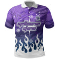 Personalized Melbourne Storm Polo Shirt Y2K Grunge Aesthetic With Cyber Flames and Starburst Graphics