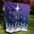 Personalized Melbourne Storm Quilt Y2K Grunge Aesthetic With Cyber Flames and Starburst Graphics