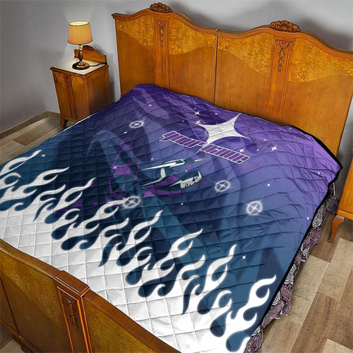 Personalized Melbourne Storm Quilt Y2K Grunge Aesthetic With Cyber Flames and Starburst Graphics