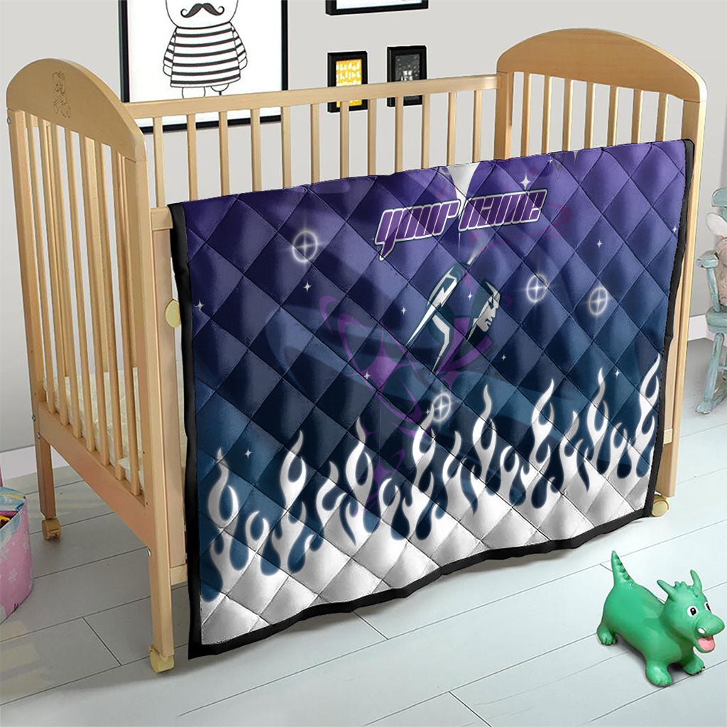 Personalized Melbourne Storm Quilt Y2K Grunge Aesthetic With Cyber Flames and Starburst Graphics