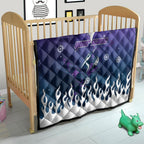 Personalized Melbourne Storm Quilt Y2K Grunge Aesthetic With Cyber Flames and Starburst Graphics