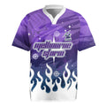 Personalized Melbourne Storm Rugby Jersey Y2K Grunge Aesthetic With Cyber Flames and Starburst Graphics