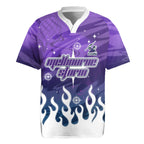 Personalized Melbourne Storm Rugby Jersey Y2K Grunge Aesthetic With Cyber Flames and Starburst Graphics