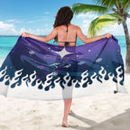 Personalized Melbourne Storm Sarong Y2K Grunge Aesthetic With Cyber Flames and Starburst Graphics